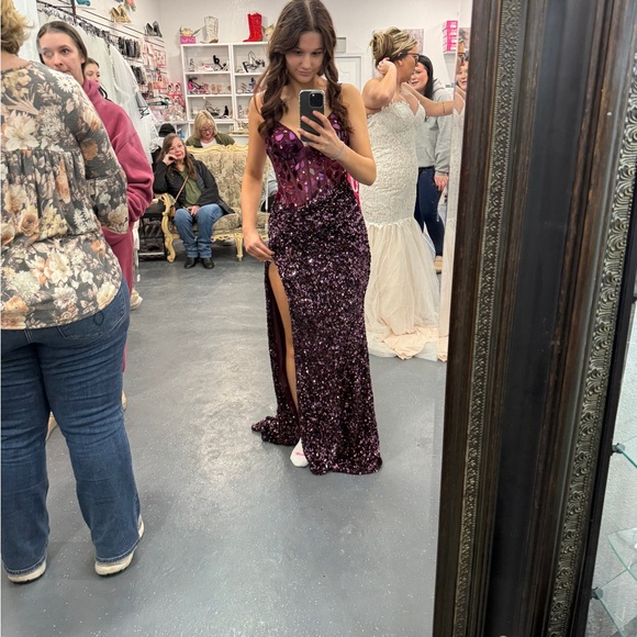 Jasz Couture Dresses & Skirts - Elegant Backless Purple Sequin Dress